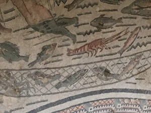 Section of the fishing mosaic. 